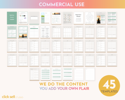 Soul Care Planner Editable Canva Template | Commercial Use | Instant digital download | Fully customisable PLR planner and worksheets - Image 2