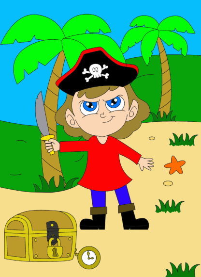 Children's Colouring book Pirates printable digital download for kids colouring pages - Image 5