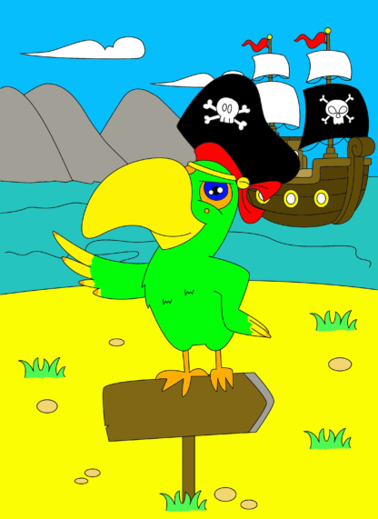 Children's Colouring book Pirates printable digital download for kids colouring pages - Image 3