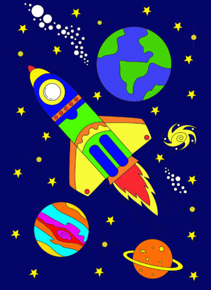 Children's Colouring book More Fun In Space printable digital download for kids colouring pages - Image 3