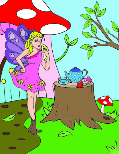 Children's Colouring book Forest Fairies printable digital download for kids colouring pages - Image 2