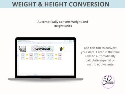 Easy all-in-one Weight Loss Tracker motivating tool to help you reach your target weight and stay on track Google sheets - Image 8