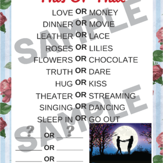 10-Couples Games-Romantic-Roses-Moonlit Scene - Image 4