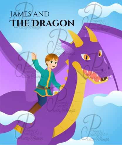 Prince and the Dragon personalised children's story book for boys PDF Goodnotes home printable