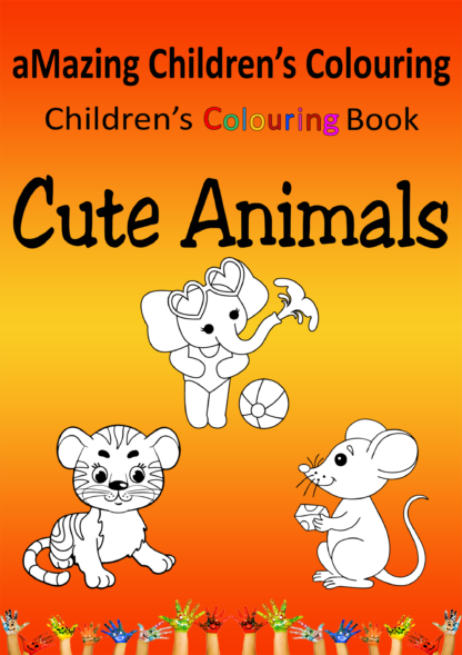 Children's Colouring book Cute Animals printable digital download for kids colouring pages