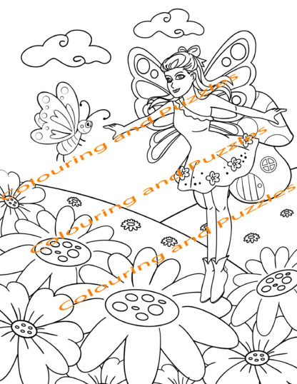 Children's Colouring book Forest Fairies printable digital download for kids colouring pages - Image 9