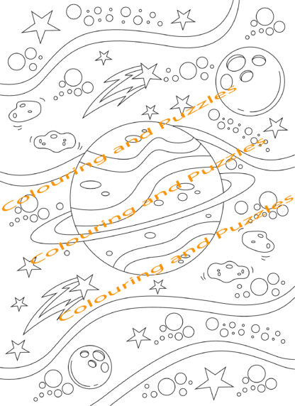 Children's Colouring book More Fun In Space printable digital download for kids colouring pages - Image 8