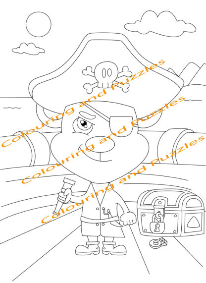 Children's Colouring book Pirates printable digital download for kids colouring pages - Image 7