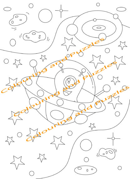 Children's Colouring book More Fun In Space printable digital download for kids colouring pages - Image 5