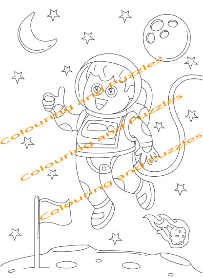 Children's Colouring book More Fun In Space printable digital download for kids colouring pages - Image 6