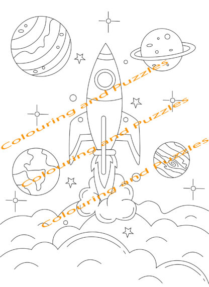 Children's Colouring book More Fun In Space printable digital download for kids colouring pages - Image 7