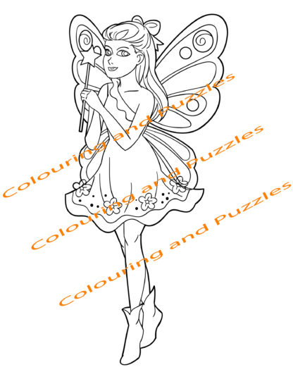 Children's Colouring book Fairies printable digital download for kids colouring pages - Image 7