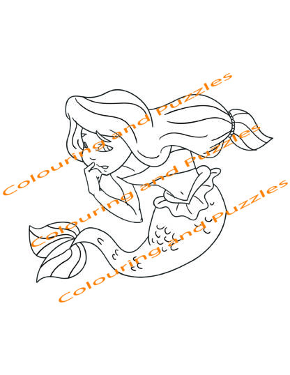 Children's Colouring book Mermaids printable digital download for kids colouring pages - Image 8