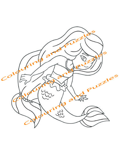 Children's Colouring book Mermaids printable digital download for kids colouring pages - Image 7