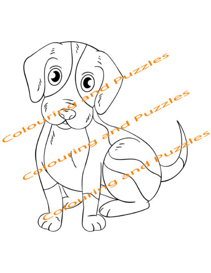 Children's Colouring book Cute Puppies printable digital download for kids colouring pages - Image 2