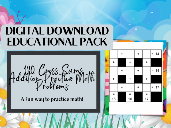 120 Cross Sums Addition Practice Math Problems - Image 2