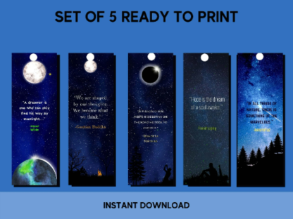 Set of 10 Fantasy Printable Bookmarks home printable PDF instant download - Image 4