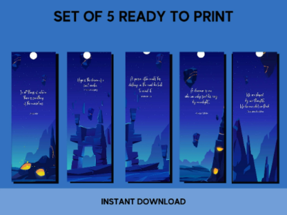 Set of 10 Fantasy Printable Bookmarks home printable PDF instant download - Image 5