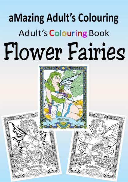 aMazing Adult colouring Flower Fairies printable digital download for grownups colouring pages book