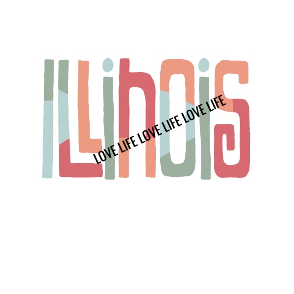 Colorful Illinois State Graphic Clip Art - Instant Download - PNG, PDF, JPEG