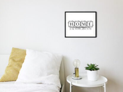 Decorative wall art hanging picture print at home art to frame either black or with "gold" accents A4 landscape format - Image 2