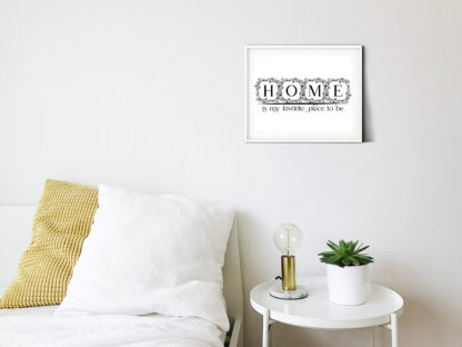 Decorative wall art hanging picture print at home art to frame either black or with "gold" accents A4 landscape format - Image 5