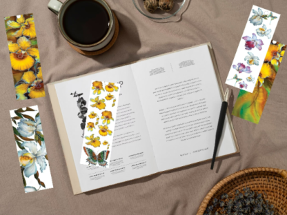 Set of 5 Orchid Themed Printable Bookmarks floral design home printable PDF instant download