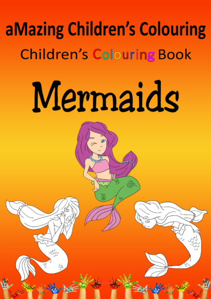 Children's Colouring book Mermaids printable digital download for kids colouring pages