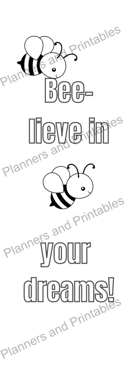 Set of 10 Bee Positive affirmation Printable Bookmarks to colour home printable PDF instant download - Image 8