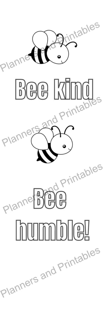 Set of 10 Bee Positive affirmation Printable Bookmarks to colour home printable PDF instant download - Image 9