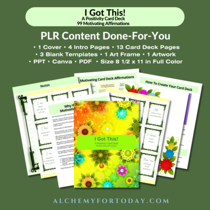 I Got This! A PLR Positivity Card Deck Plus 99 Motivating Affirmations - Image 2