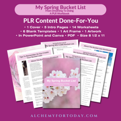 My Spring Bucket List, From Dreaming To Doing, A PLR Workbook - Image 2