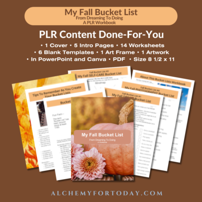 My Fall Bucket List, From Dreaming To Doing, A PLR Workbook - Image 2