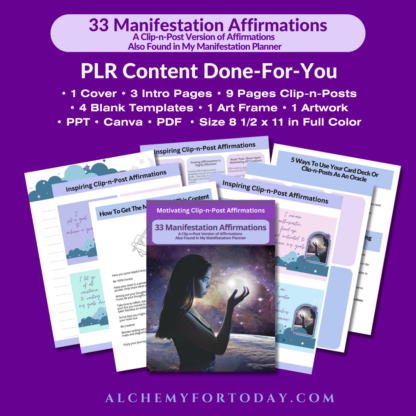 33 Manifestation Affirmations, PLR Clip-n-Post Affirmations - Image 2