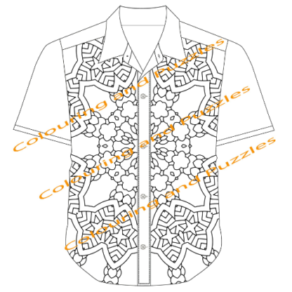 Adult Colouring Hideous Hawaiian Shirts Volume 1, 25 Designs to colour printable digital download for grownups colouring pages - Image 3