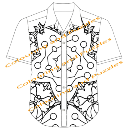 Adult Colouring Hideous Hawaiian Shirts Volume 1, 25 Designs to colour printable digital download for grownups colouring pages - Image 4