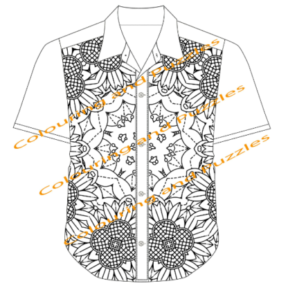 Adult Colouring Hideous Hawaiian Shirts Volume 1, 25 Designs to colour printable digital download for grownups colouring pages - Image 5