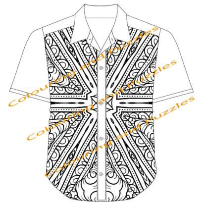 Adult Colouring Hideous Hawaiian Shirts Volume 1, 25 Designs to colour printable digital download for grownups colouring pages - Image 7