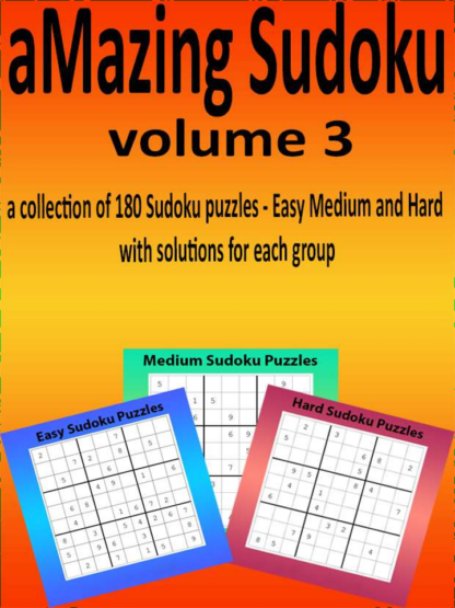 Amazing Sudoku volume 3 180 puzzles printable digital download puzzle book