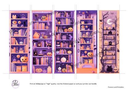 Set of 15 "Halloween Bookcases" Printable Bookmarks home printable PDF instant download - Image 6