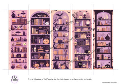 Set of 15 "Halloween Bookcases" Printable Bookmarks home printable PDF instant download - Image 7