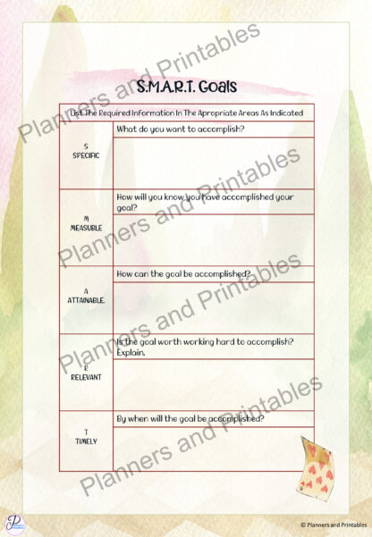 Alice in Wonderland themed Goal Planner 55 pages undated digital download print at home - Image 7