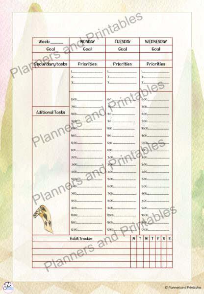 Alice in Wonderland themed Goal Planner 55 pages undated digital download print at home - Image 10