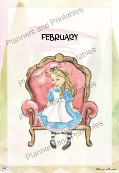 Alice in Wonderland themed Goal Planner 55 pages undated digital download print at home - Image 12