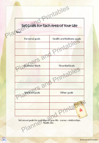 Alice in Wonderland themed Goal Planner 55 pages undated digital download print at home - Image 6