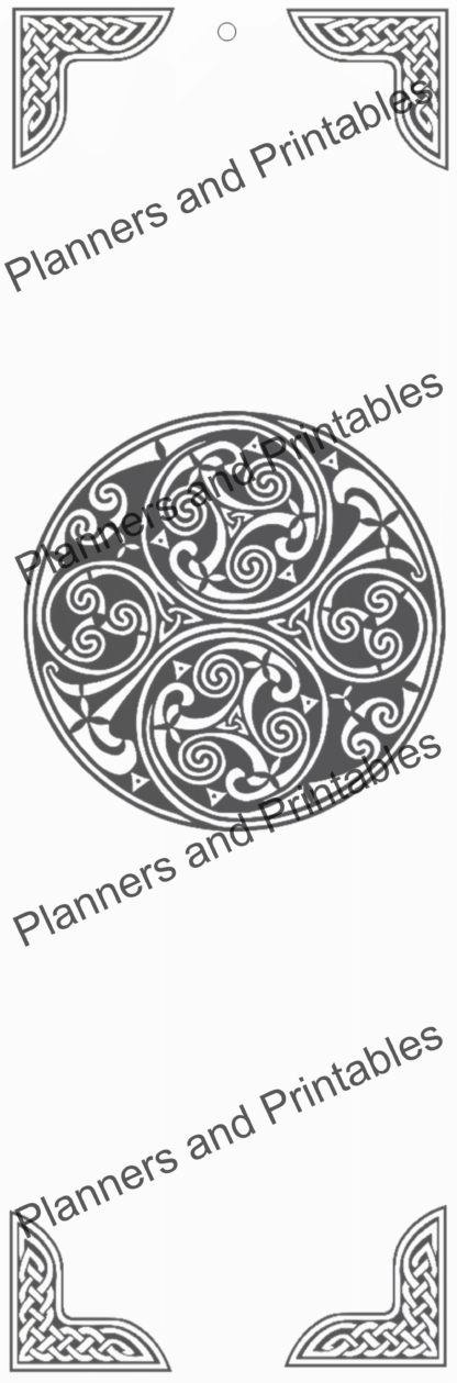 Set of 5 Celtic design Printable Bookmarks to colour home printable PDF instant download - Image 5