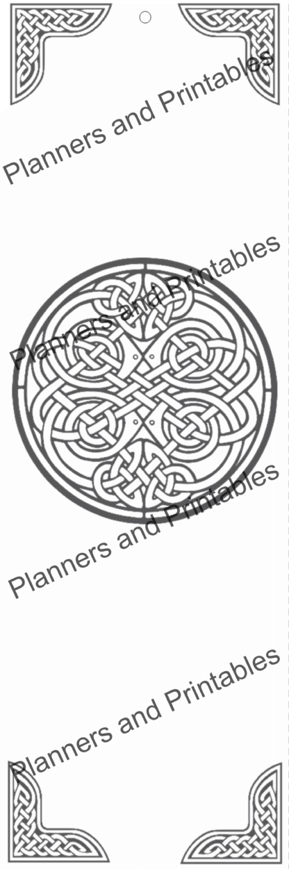 Set of 5 Celtic design Printable Bookmarks to colour home printable PDF instant download - Image 6