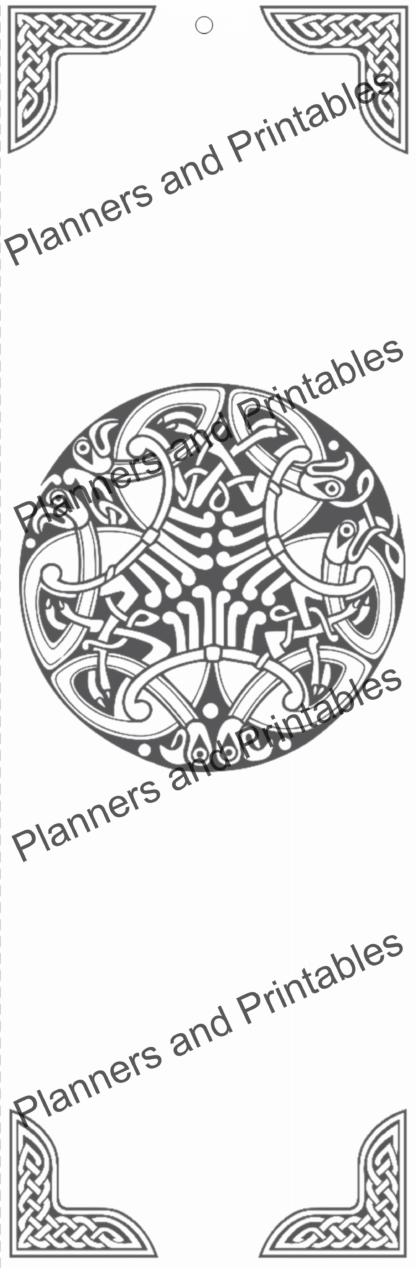 Set of 5 Celtic design Printable Bookmarks to colour home printable PDF instant download - Image 9