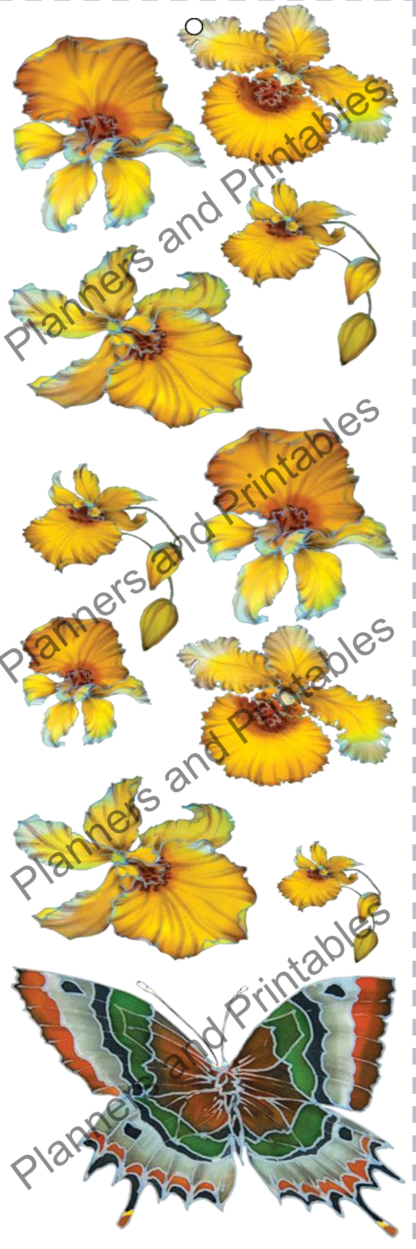 Set of 5 Orchid Themed Printable Bookmarks floral design home printable PDF instant download - Image 9