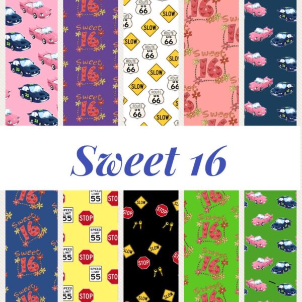 PRINTABLE Sweet 16 Paper Pack Scrapbook Paper set of 10 Sheets